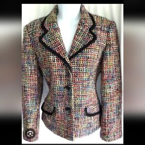 Sag Harbor Colorful Tweed Blazer